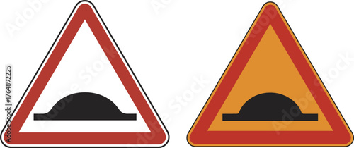 Road Sign Warning for Speed Bump or Hump