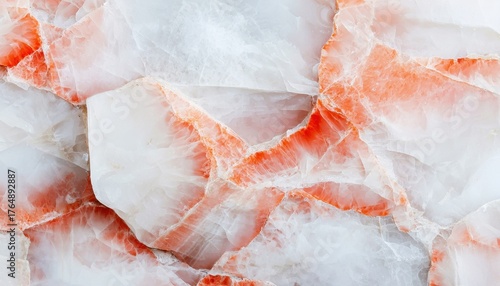 Stunning Close-Up of Natural Stone with Orange and White Patterns