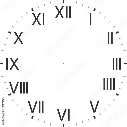 wall clock face isolated on white