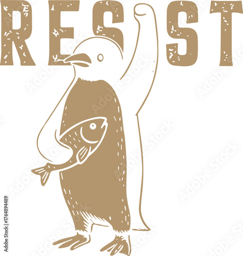Penguin Resist ,Penguin Resist  SVG ,Political Penguin Svg, Resist,Protest Svg,Anti America Svg, Equality Svg, Freedom Svg, Penguin Svg