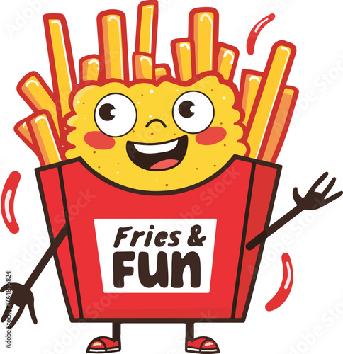 French Fries Character logo for a Snack or fast food shop