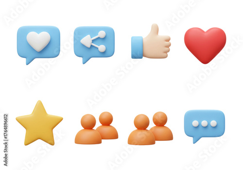 Social media icons set transparent background cutout png
