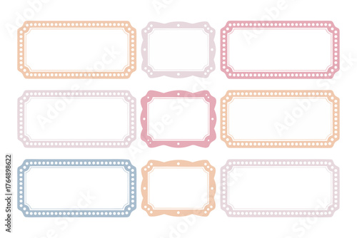 Colorful Vintage Label Frames Set