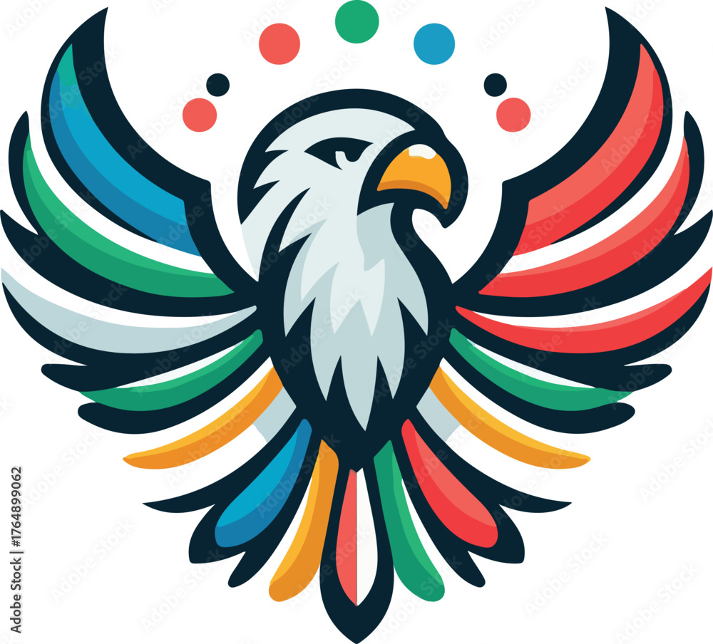 Obraz premium Mexican eagle logo icon vector white background .