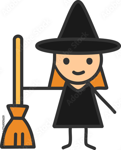 할로윈데이 마녀와 빗자루