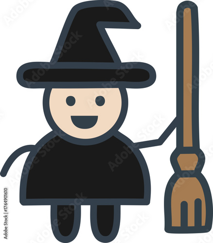 할로윈데이 마녀와 빗자루