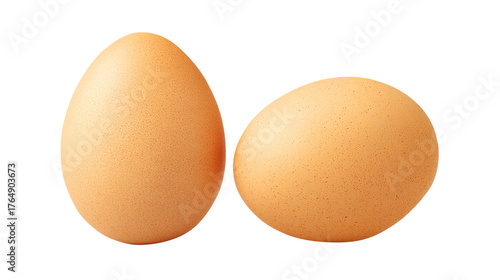 Two brown chicken eggs on a white background brown egg isolated on a transparent background