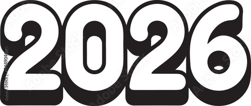 2026 future year design graphic two thousand twenty six numbers artistic celebration or prediction template