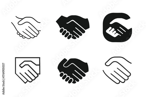 Comforting Hands Logo Grid. A Close-Up of a Person's Hands Comforting Another Person During a Moment of Sadness. Set Logo of Helping Hands: Minimal outline,