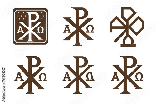Monastery Logo Variations. The history and significance of Christian monasteries. Set Logo of The history and significance of Christian monasteries: an