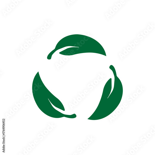 Leaf Recycle Symbol SVG, Eco Friendly Icon, Green Sustainability Logo, Nature Recycling Design, Svg Files for Cricut