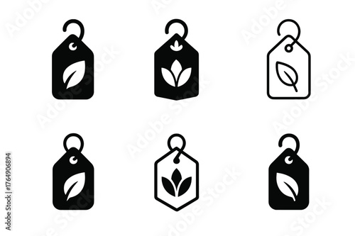 Ethical Fashion Logos. Sustainable fashion. Set Logo of ethical clothing tag: harmonious logo variations of the same emblematic concept, each with different