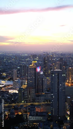 Wallpaper Mural Bangkok city skyline at twilight view from King Power Mahanakhon building, Thailand Torontodigital.ca