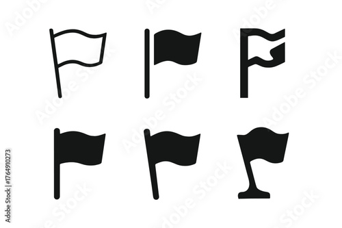 Victory Flag Logos. Sports events and live competitions. Set Logo of Sports events and live competitions: Victory flag. harmonious logo variations of the same