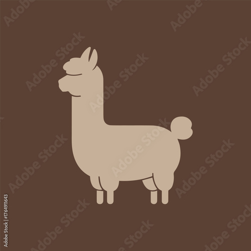 A alpaca silhouette style vector icon design illustration on a white background.
