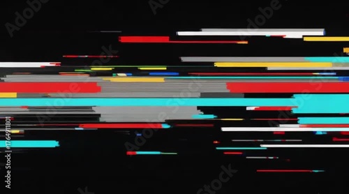 Dynamic Glitch Animation with Vibrant Distortion Background
