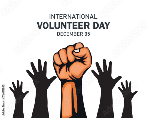 Volunteer day landing page. Vector volunteering banner template. Illustration volunteer day support, charity and help