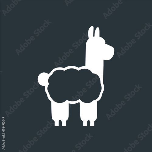A alpaca silhouette style vector icon design illustration on a white background.
