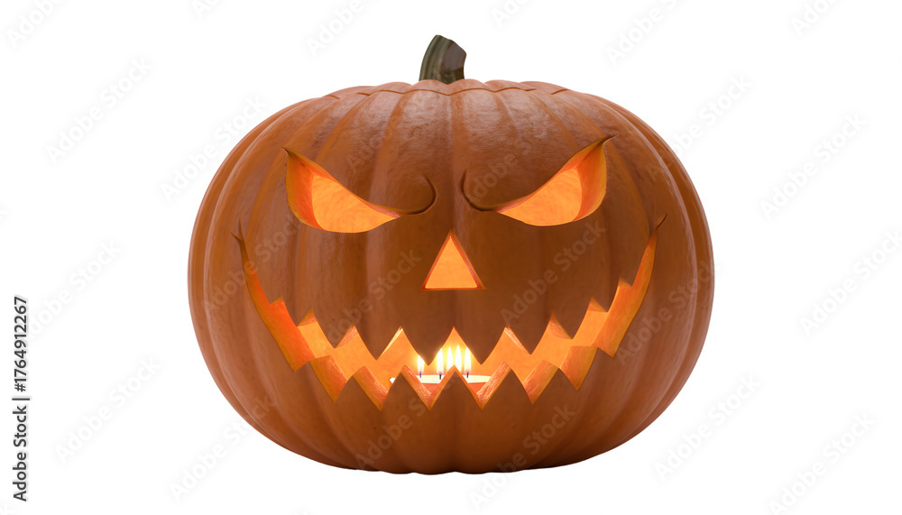 Obraz premium Jackolantern pumpkin isolated on transparent background