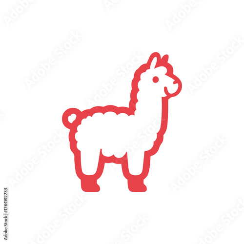 A alpaca silhouette style vector icon design illustration on a white background.
