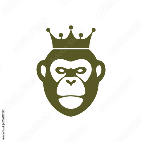A ape silhouette style flat and minimal vector icon design illustration on a white background.
