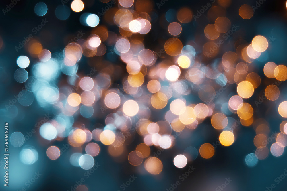 Fototapeta premium Multicolored bokeh lights on a dark night background