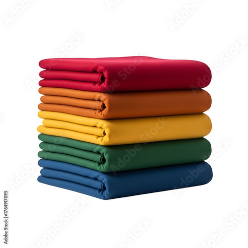 Wallpaper Mural A stack of five different colored blankets, isolated on white or transparent background. PNG Torontodigital.ca