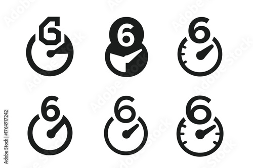 Harmonious Logo Variations. Replacing kitchen appliances (oven, fridge). Set Logo of temperature dial: harmonious logo variations of the same emblematic