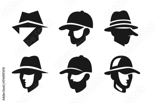 Vintage-Modern Fashion Fusion. A person mixing vintage clothing with modern fashion pieces for a unique look. Set Logo of A person mixing vintage clothing with