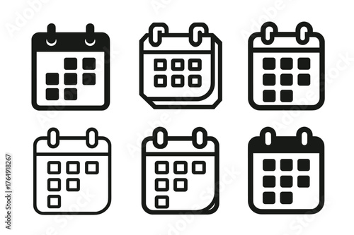 Harmonious Calendar Logos. Hanging calendars and planners for easy access. Set Logo of Hanging calendars and planners for easy access: flip calendar pages with