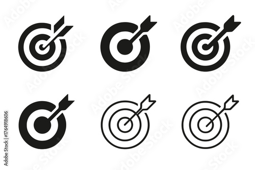Time-Blocking Logo Variations. Prioritizing tasks using a time-blocking method. Set Logo of focus target circle: harmonious logo variations of the same