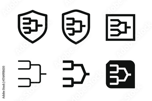 Variaciones de Logo eSports. Esports tournaments. Set Logo of Esports tournaments: Tournament bracket tree. harmonious logo variations of the same emblematic