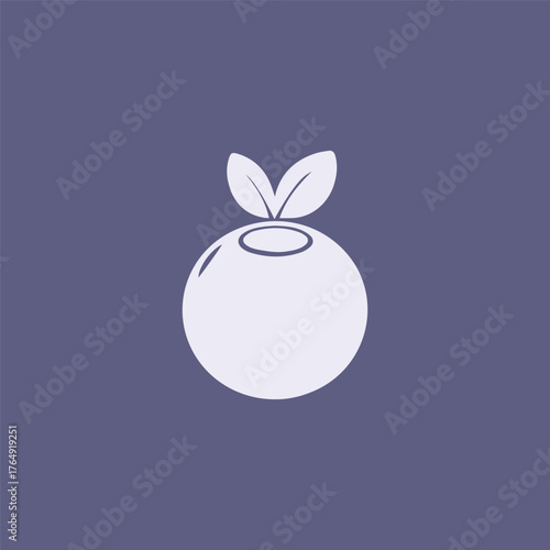 A blueberry silhouette style flat and minimal vector icon design illustration on a white background.
