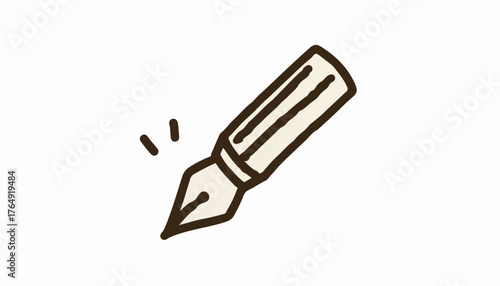 반짝이는 손그림 만년필 벡터 일러스트는 창의적인 아이디어와 영감을 불러일으키고, 지식 습득과 우아한 글쓰기 문화를 상징하는 교육 및 문학적 가치를 표현합니다.