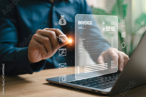 fintech invoicing software showing receipt details and payment status