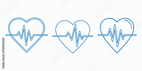 Heartbeat line in heart shape, representing healthcare, medicine, cardiology, and the importance of a healthy lifestyle
