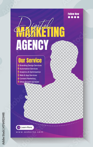 Digital marketing agency social media instagram story banner template