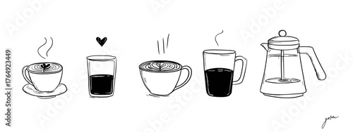 Minimalist Coffee Line Art Illustration