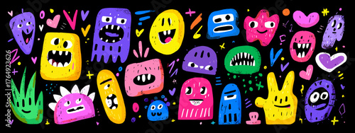 Colorful Abstract Faces with Various Expressions