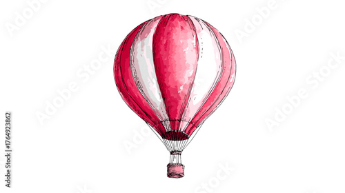 red hot air balloon isolated