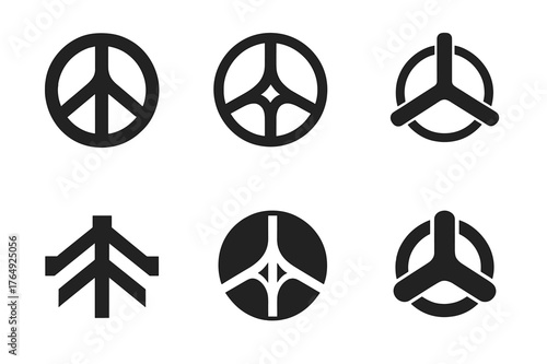 Transit Logo Variations. public transportation networks. Set Logo of public transportation networks: transit hub. harmonious logo variations of the same