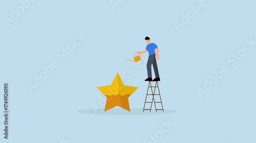 motivation to success or being excellence, aspiring entrepreneur embody shining star value symbolizing achievement