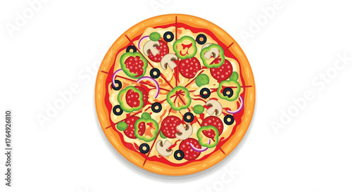 pizza on a white background
