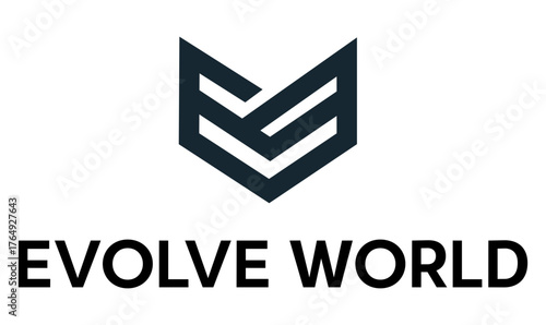 Evolve World EW Geometric Monogram Logo Modern Bold Minimalist Lettermark for Branding and Business Identity