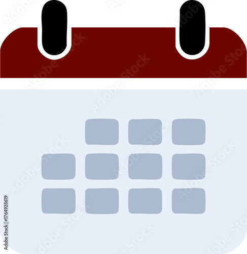 Calendar Icon in Flat Minimalist Style for Schedule, Planning, and Event Management Design