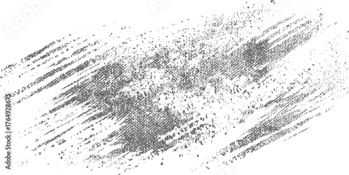 Gray textured brush strokes on white abstract background