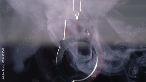 Handcuffs in smoke