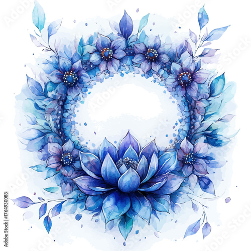 Mandala Necklace, watercolor clipart vector, isolated on a white background.