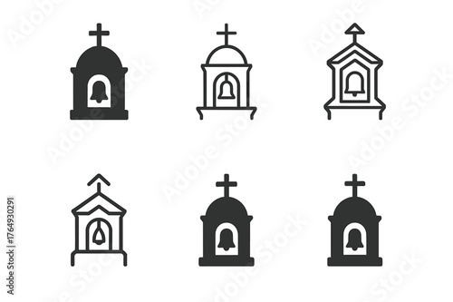 Monastery Logo Variations. The history and significance of Christian monasteries. Set Logo of The history and significance of Christian monasteries: