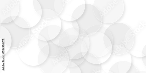 Abstract background with gray circle. Composition of Intersecting grey Circles. White and grey abstract modern transparency circle presentation background. vector design. Round shape. Minimal poster.